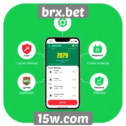 Funcionalidades do aplicativo BRX.bet em destaque